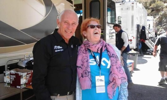 Thomson Spectator guest Norma, meets Phil Ligget